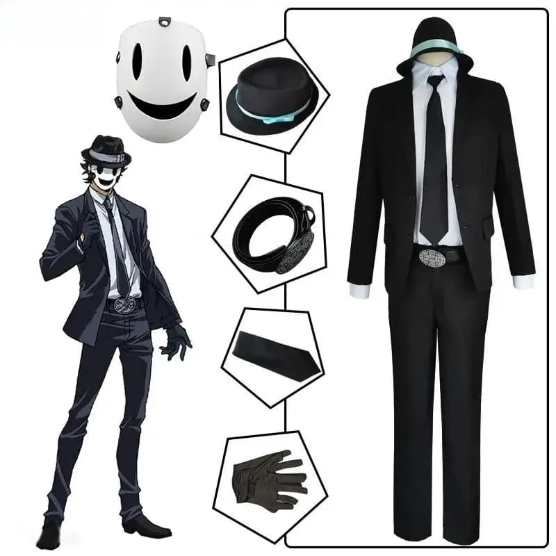Anime High Rise Invasie Sniper Masker Cosplay Kostuum Tenkuu Shinpan Mannen Uniform Riem Maskers Halloween Party Kostuums