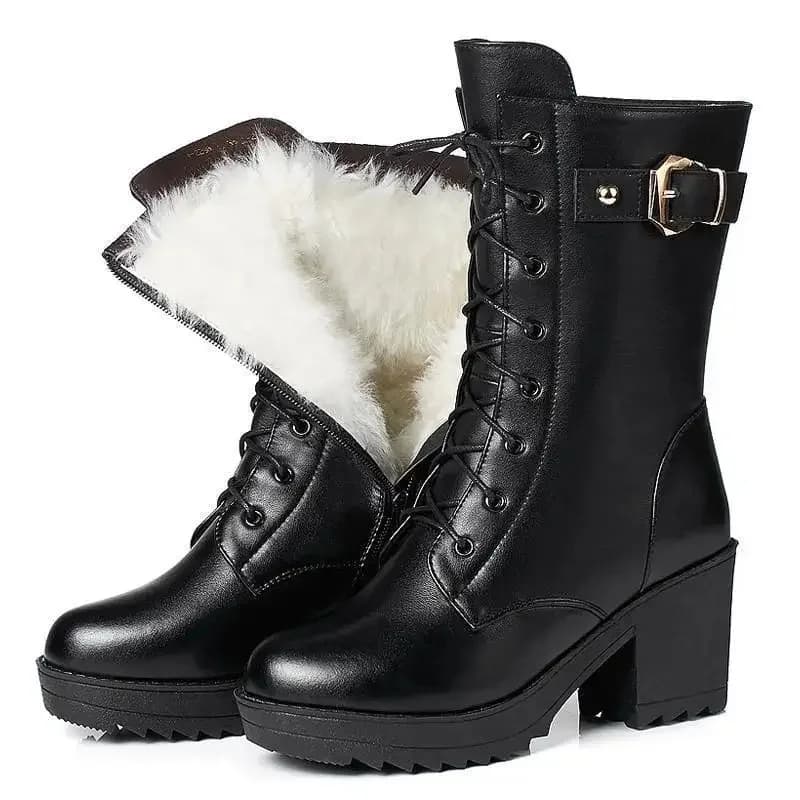Nieuwe dames enkellaarsjes echt leer veterschoenen dames winterschoenen mode coole korte laarzen damesschoenen
