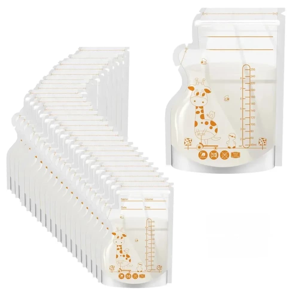 250 ml 30/100 stuks Moedermelk Opbergtas Zelfstaande Babyvoeding Opslag Containers Geen Lek Melk Vriezer Zakken Veilig Feed BPA Gratis