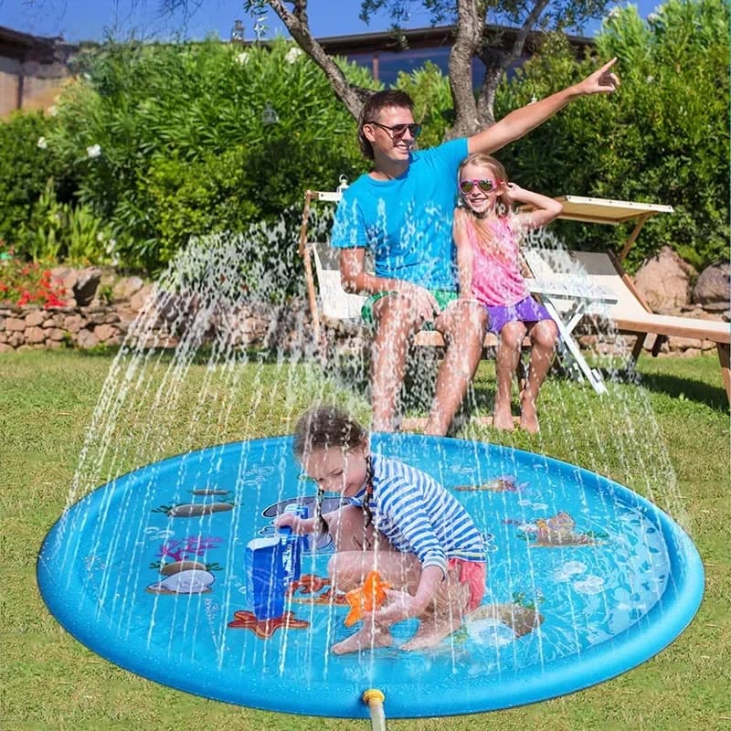 Camebuste Opblaasbare Pvc Water Sproeimat Outdoor Water Play Sprinkler Speelgoed 59'