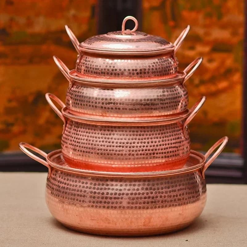Retro Chinese koperen pasta kookpot verdikte gasfornuis lichte luxe binaurale soeppan met deksel thuis kookgerei