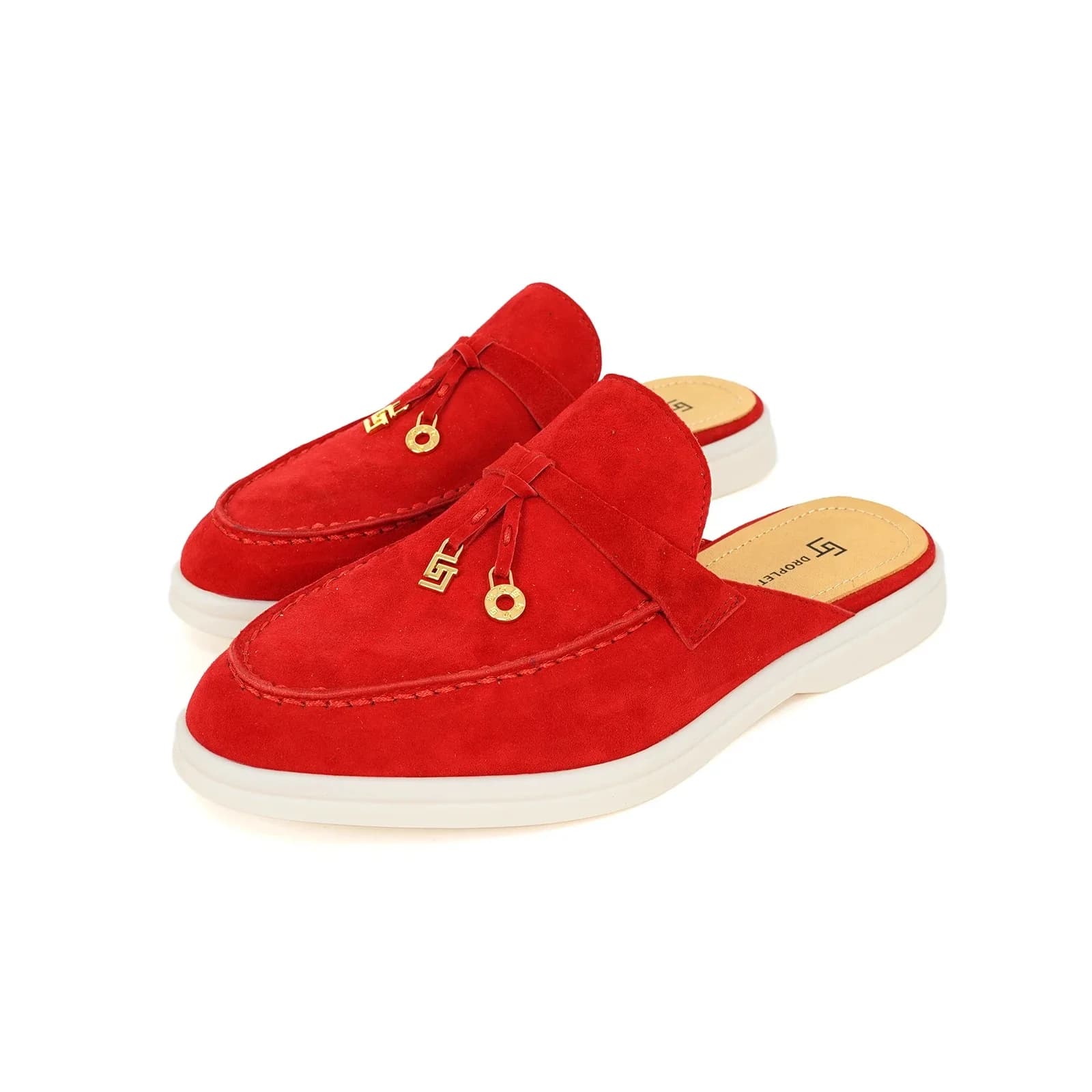 2024 Geavanceerde Comfortabele Outdoor Vrijetijdslippers Metalen Decoratie Gj Merk Le Fu Schoenen Effen Kleur Rijschoenen Dames 35-40