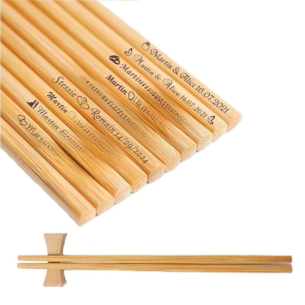 20/50/100 Set Gepersonaliseerde Gegraveerde Eetstokjes Op Maat Gemaakte Houten Eetstokjes Logo Bruiloft Restaurants Hotels