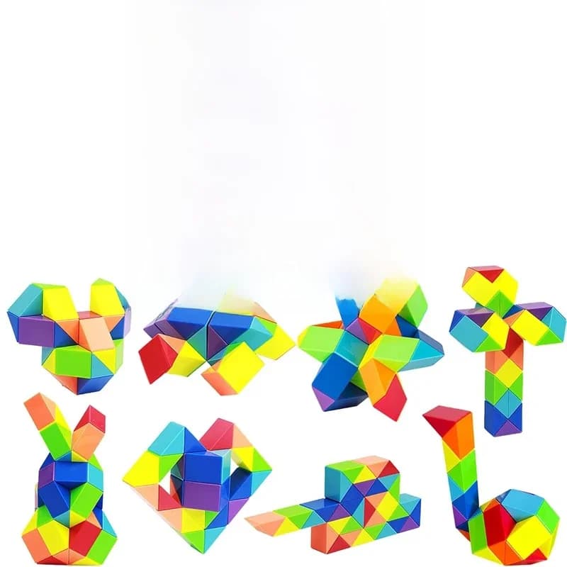 Magic Snake Cube Twist Puzzle 72/48/36/24 Wedges Brain Teaser Games For Kids Montessori Educational Toys Spielzeuge Kinder