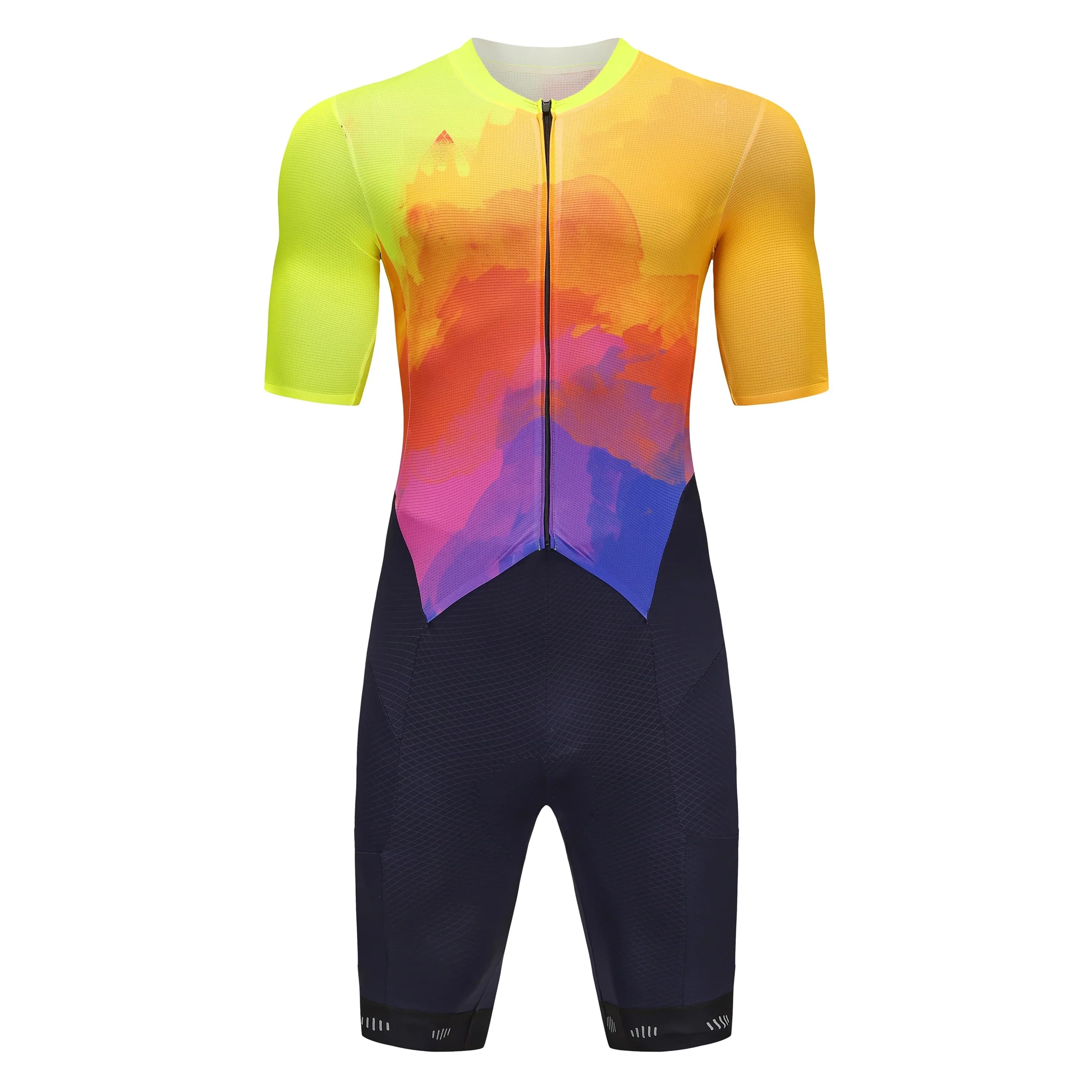 MILOTO pro team triatlonpak man korte mouw wielertrui panty jumpsuit racefiets sweatshirt hoge dichtheid sponskussen
