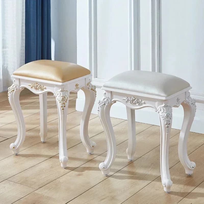 Kapkrukken in Europese Amerikaanse stijl - Make-upkruk Zachte kleine vierkante Ottomanen Huishoudstoelen Prinses Slaapkamer Nagelzitplaatsen