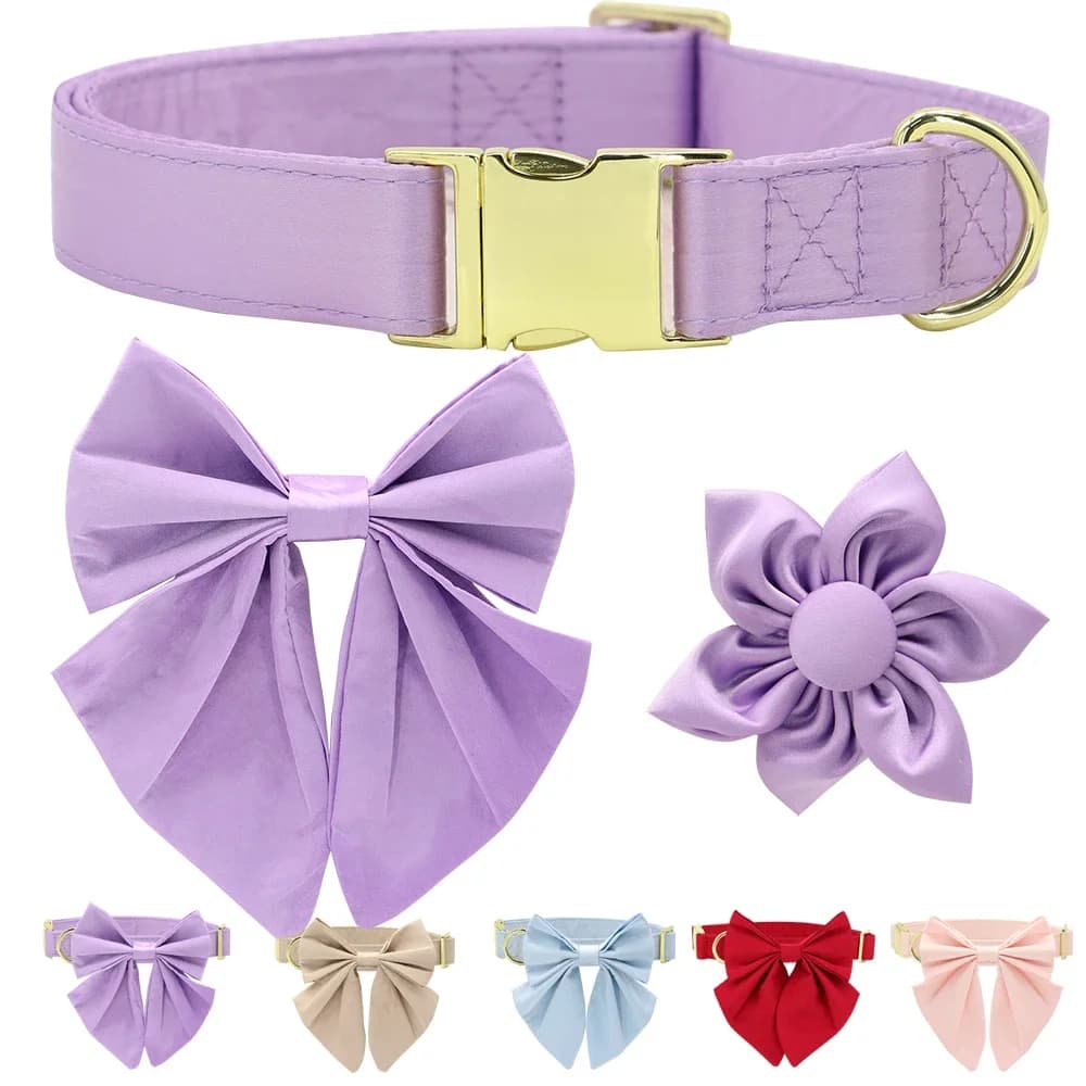 Gepersonaliseerde Hond ID Halsband Leuke Strik Huisdier Ketting Hond Gesp Halsbanden Met Vlinderdas Bloem Accessoires Voor Kleine Grote Honden