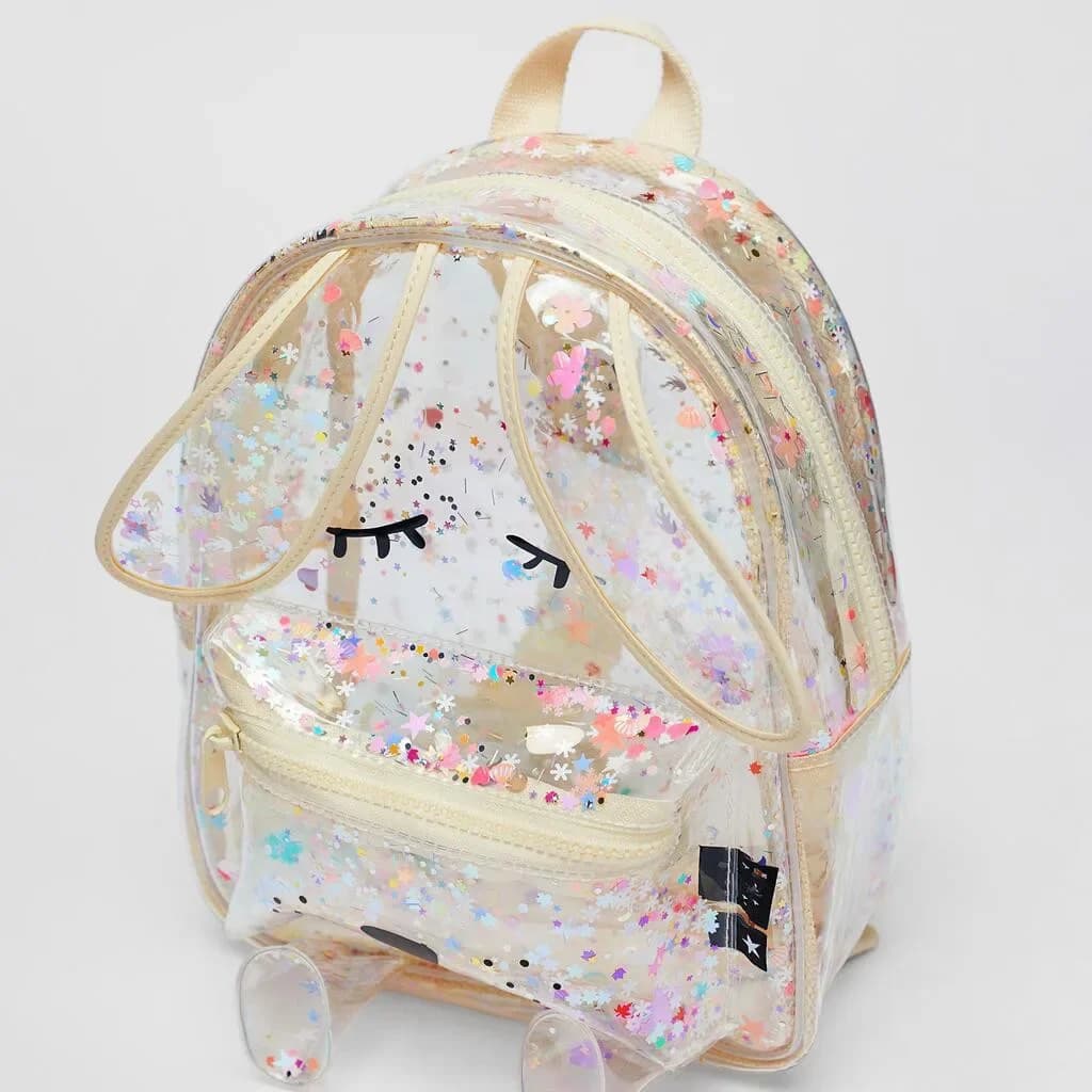 Zomer nieuwe pailletten glinsterende konijntjesvorm transparante rugzak winkelen glitter schattige dames schoudertas