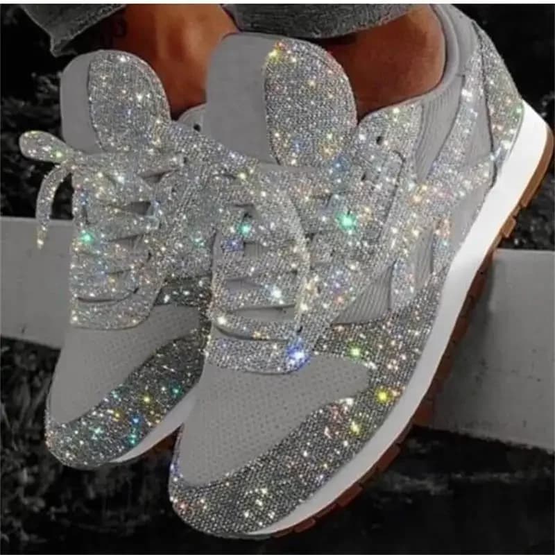 Damesschoenen Trend 2026 Sneakers Glitter Dames Gevulkaniseerde Schoenen Vrouwelijke Hoogteverhogende Chunky Sneaker Running Sprankelende Schoenen