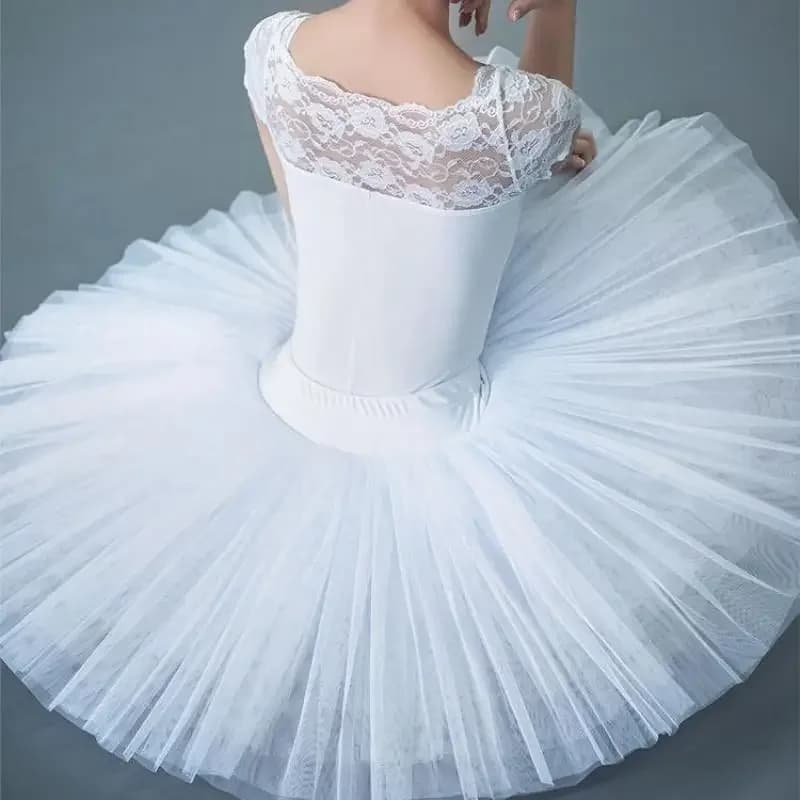 Professionele Ballet Zwanenmeer Tutu Wit Zwart Elastische Taille Volwassenen Ballerina 5 Lagen Hard Mesh Tule Rok Tutu 'S Met Slips