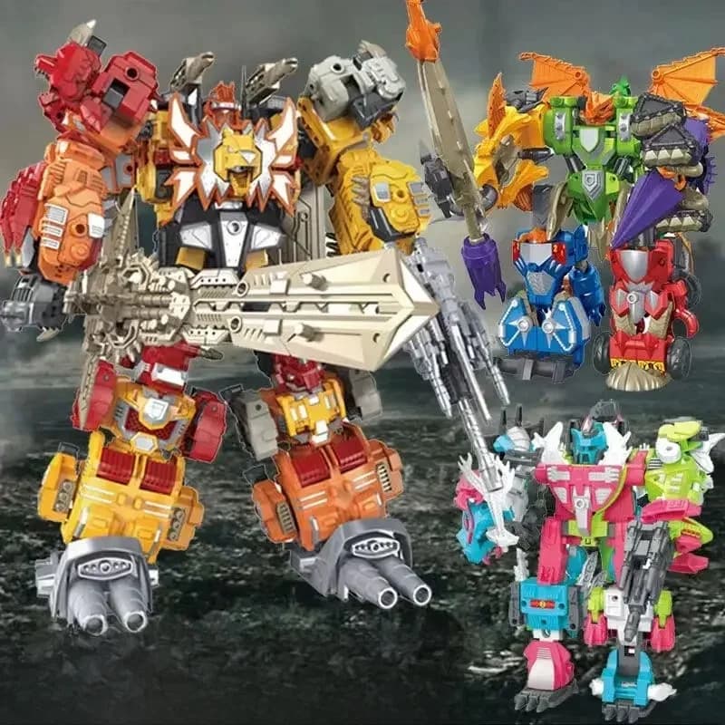 6 In 1 Anime-Figuren Transformatie Ko Predaking Crazy Beast Fit Clan Zeshoek Mechanische Vormveranderende Robot Speelgoed Geschenken