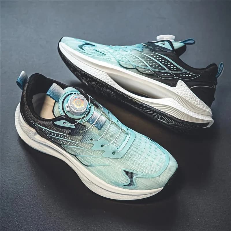 Zomerse ademende casual sportschoenen voor heren, nieuwe modieuze en veelzijdige ademende mesh hardloopschoenen met draaibare gesp, geschikt voor