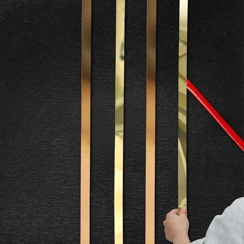 5M * 1/1.5/2/2.5/3Cm Zelfklevende Gold Rvs Flat Decoratieve Lijnen Voor Achtergrond Muur Plafond Rand Strips Rand strip