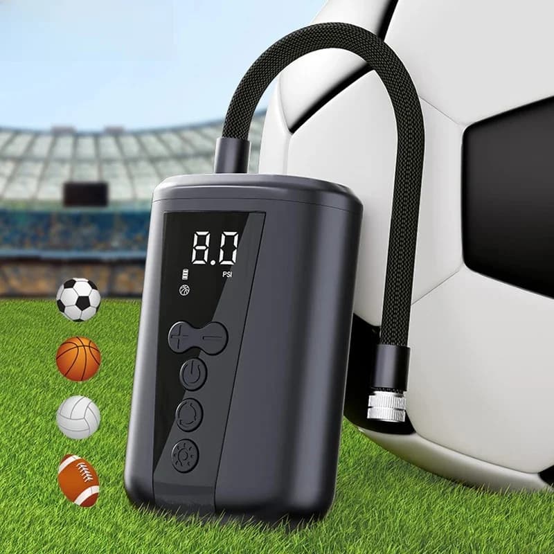 Eafc Digitale Bal Luchtpomp Met Led Licht Draadloze Inflator Luchtcompressor Drukmeter Voor Voetbal Volleybal Basketbal