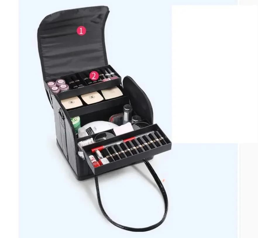 Vrouwen Grote Capaciteit Make-Up Koffer Make Organizer Toilettas Cosmetische Bag Schoonheidsspecialist Opbergdoos Draagbare Cosmetische Koffer