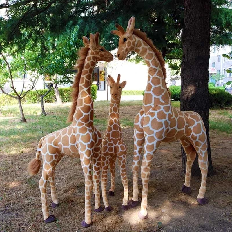 Nieuwe 50-120Cm Gigantische Echte Giraf Pluche Speelgoed Schattige Gevulde Herten Poppen Zacht Dier Kussen Verjaardagscadeau Jongen Meisje
