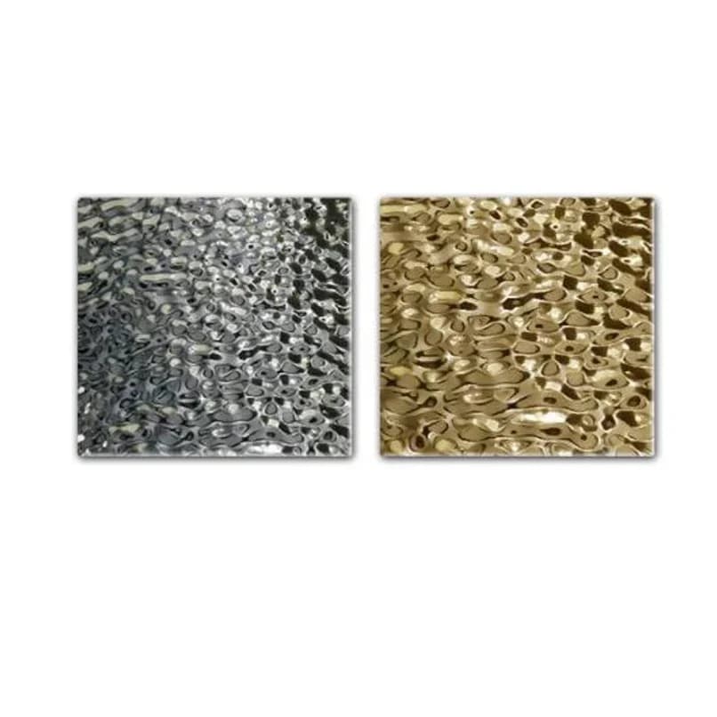 Aqumotic 50-120 cm Bolle Golf Decoratieve Water Rimpel Bekleding PVC Plaat Achtergrond Muur Nep Metalen Spiegel Reliëf
