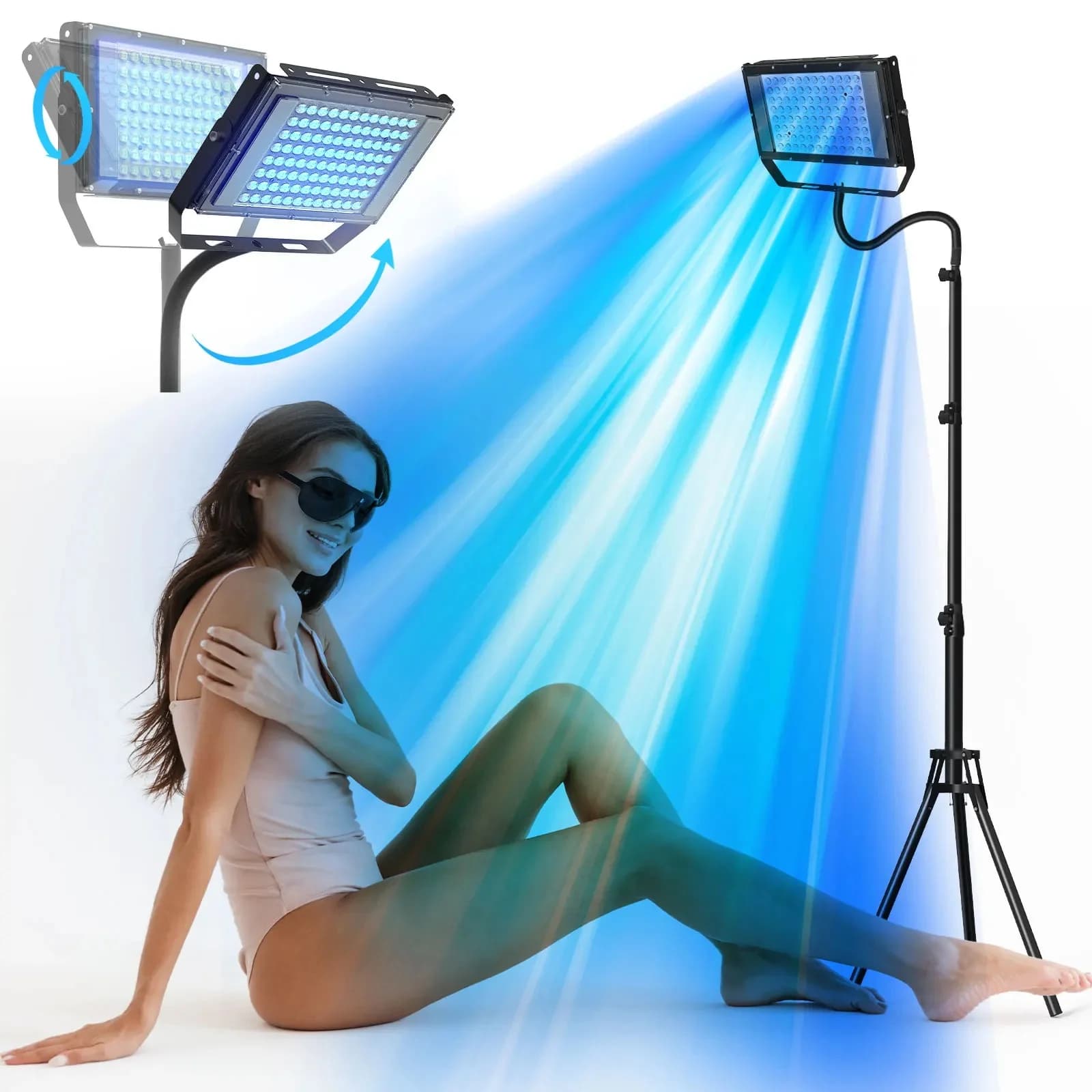 Ultraviolette Bruiningslamp 50W Solariumlamp voor Bruiningslichaam 48PCS Blauw Licht Lamp Golflengte 460nm & 480nm Huidverzorging