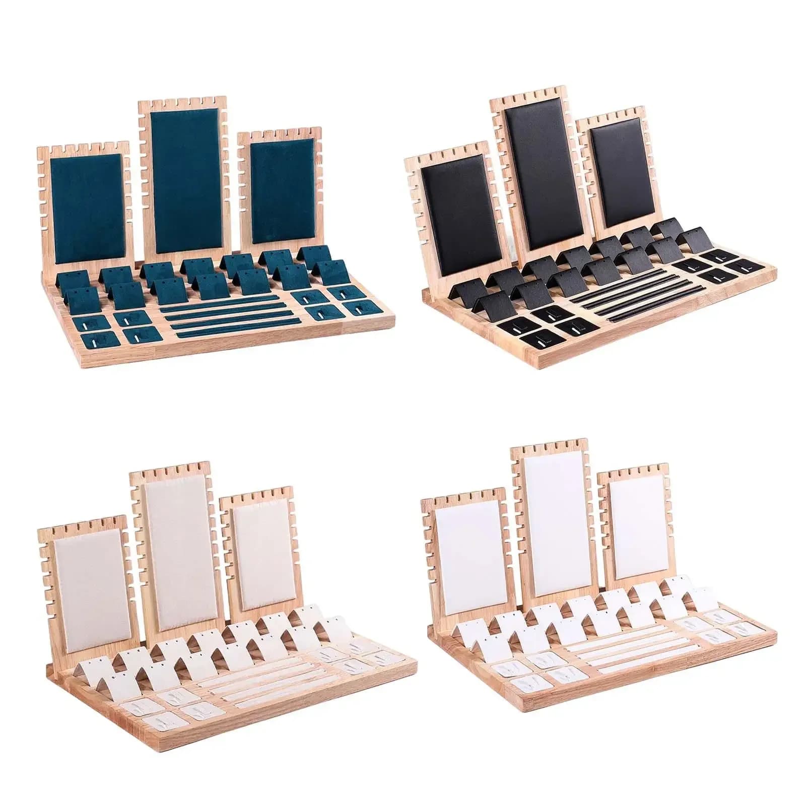 Sieraden Display Stand Bamboe Showcase Grote Capaciteit Opslag Sieraden Display Stand voor Oorstekers Ketting Armband Aanrecht