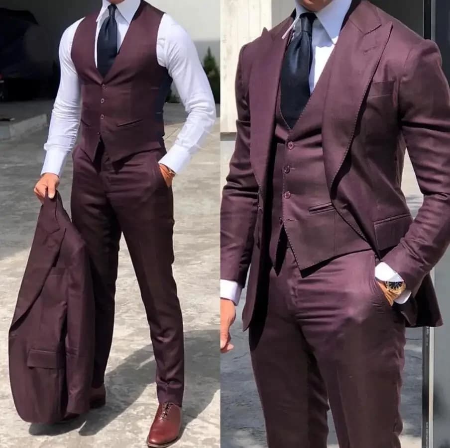 Stijlvolle Bruiloft Smoking Pakken Slim Fit Bruidegom Voor Mannen 3 Stuks Bruidsjonkers Pak Mannelijke Goedkope Formele Business (Jas + Vest + Broek