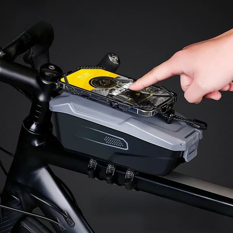 WILD MAN FK6 Bike Bovenbuistas Snelsluiting Fietsenopslag met telefoonhouder Fietsframetas voor race- en mountainbikes