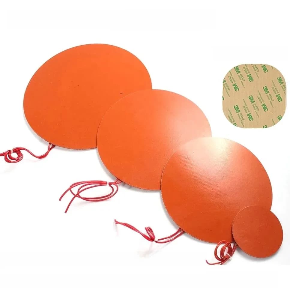 5V 12V 24V 110V 220V Ronde Siliconen Rubber Verwarming Pad Mat W/Lijm Cirkel Verwarming Plaat Olie Tank 3D Printer Motor Waterdicht