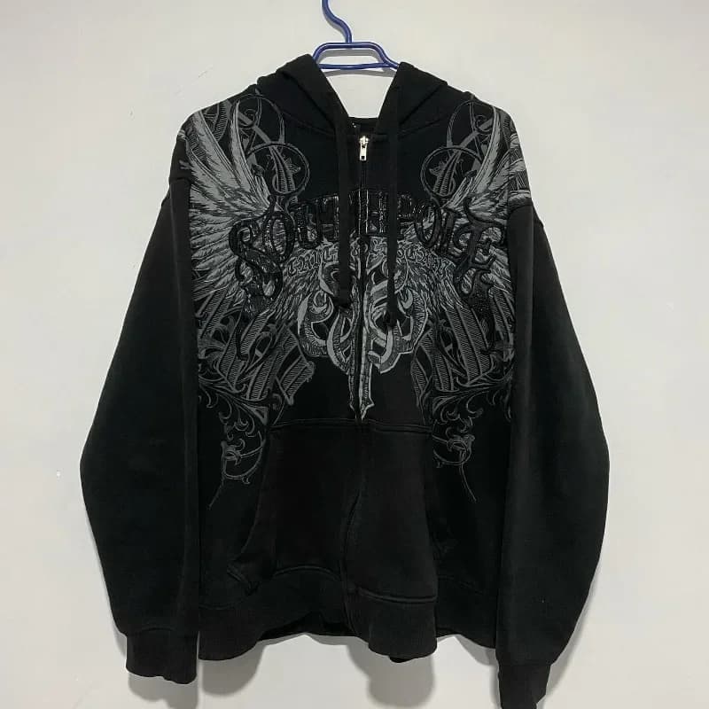 Y2K Straat Nieuwe Mode Oversized Schedel Print Trui Hoodie Mannen Harajuku Vintage Hip Hop Populaire Casual Sport Capuchon Trui