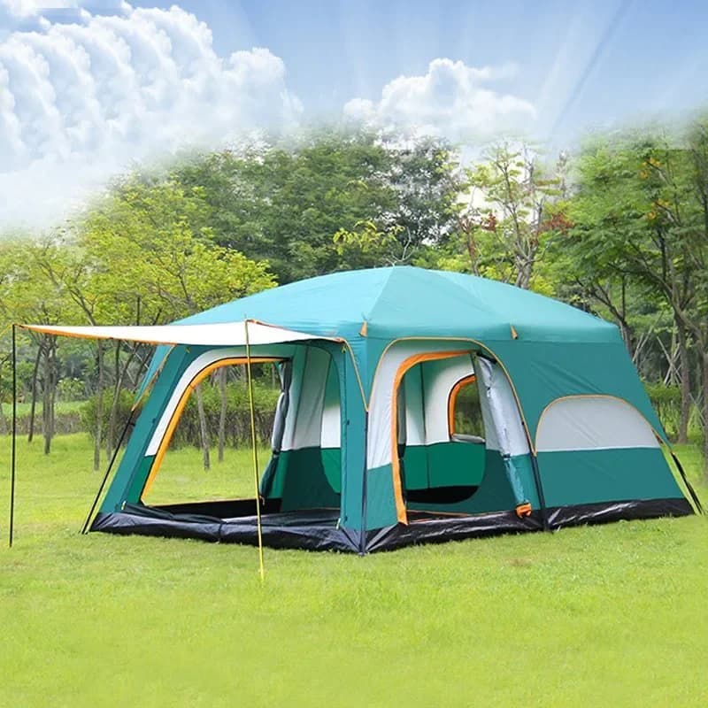 Outdoor Camping Tent Draagbare Regendicht Mosquito Proof Dubbele Laag Tent 3-5 Mensen Een Slaapkamer Een Hal Kleine Maat tent