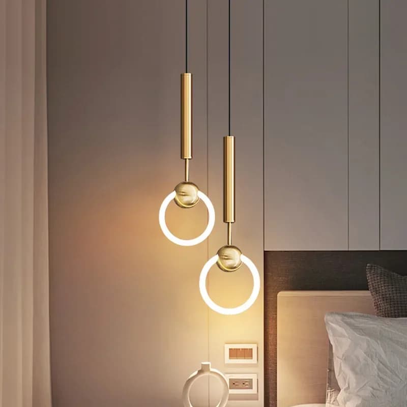 Nordic Luxe LED Restaurant Plafond Hanglampen Eetkamer Kroonluchter Armaturen Decor Bar Slaapkamer Nachtkastje Hanglamp Goud