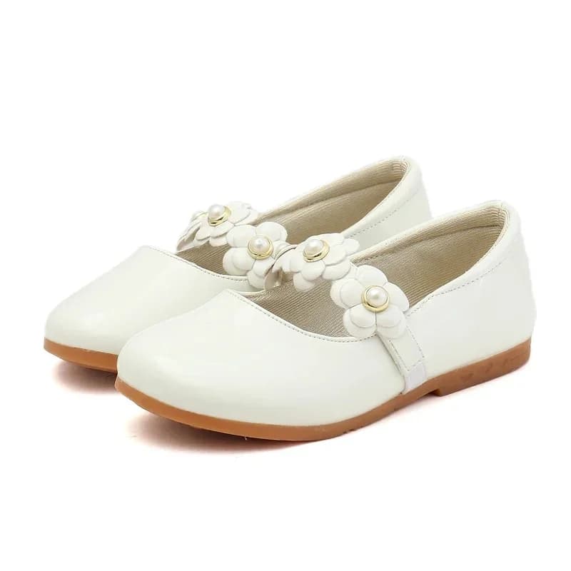 Meisjes leren schoenen Bloemen kinderflats met bloemen Prinses Zoet Zacht Hoge kwaliteit kinderkledingschoenen voor bruiloftsfeest 26-36