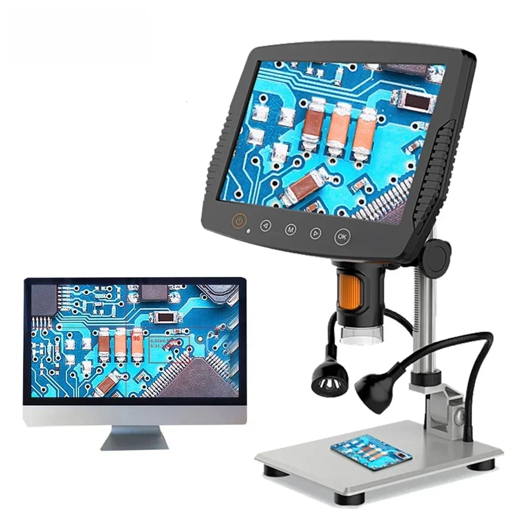 Zoom Usb 1000X Hd Digitale Microscoop 9 Inch Grote Lcd Displa Met Twee Vullen Lichten Voor Solderen Elektronische Telefoon Pcb reparatie