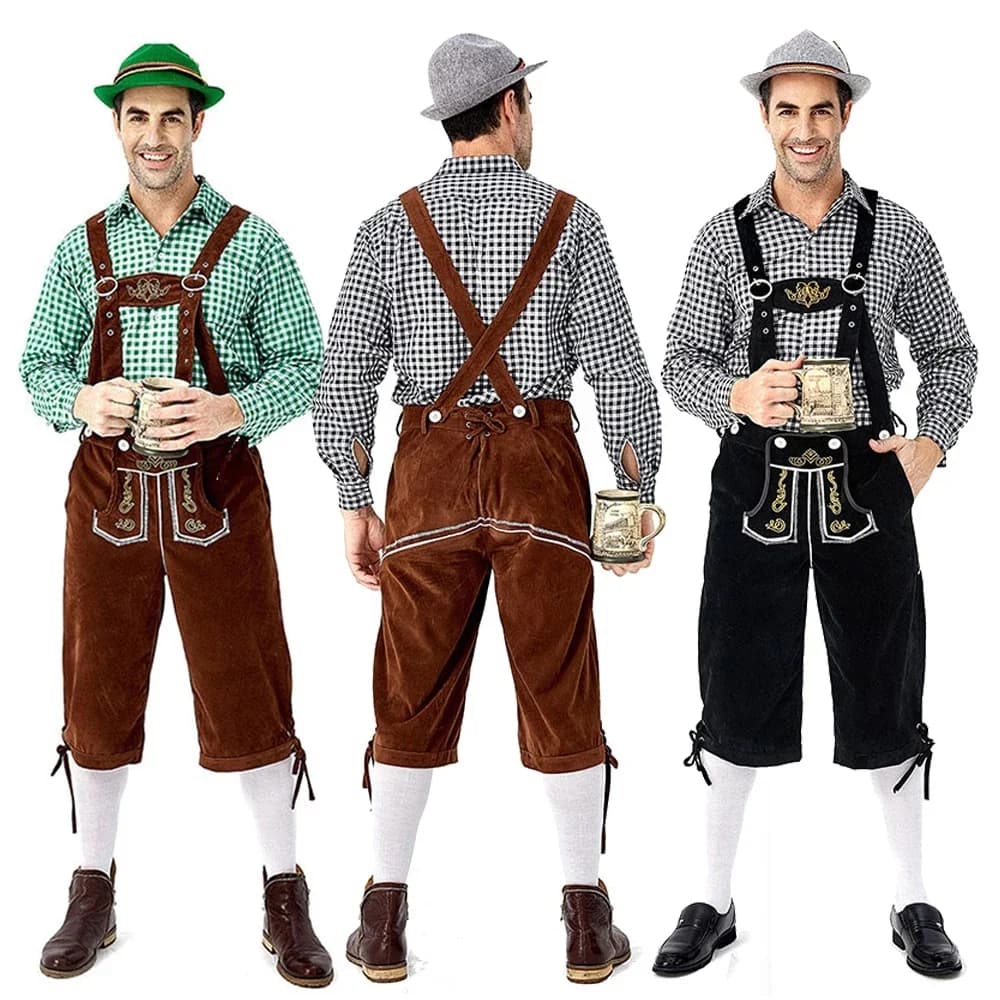 Heren Bavarian Bier Mannelijk Shirt Rompertjes Short Set Cosplay Kostuum Duits Oktoberfest Kostuums Halloween Festival Feest Outfit