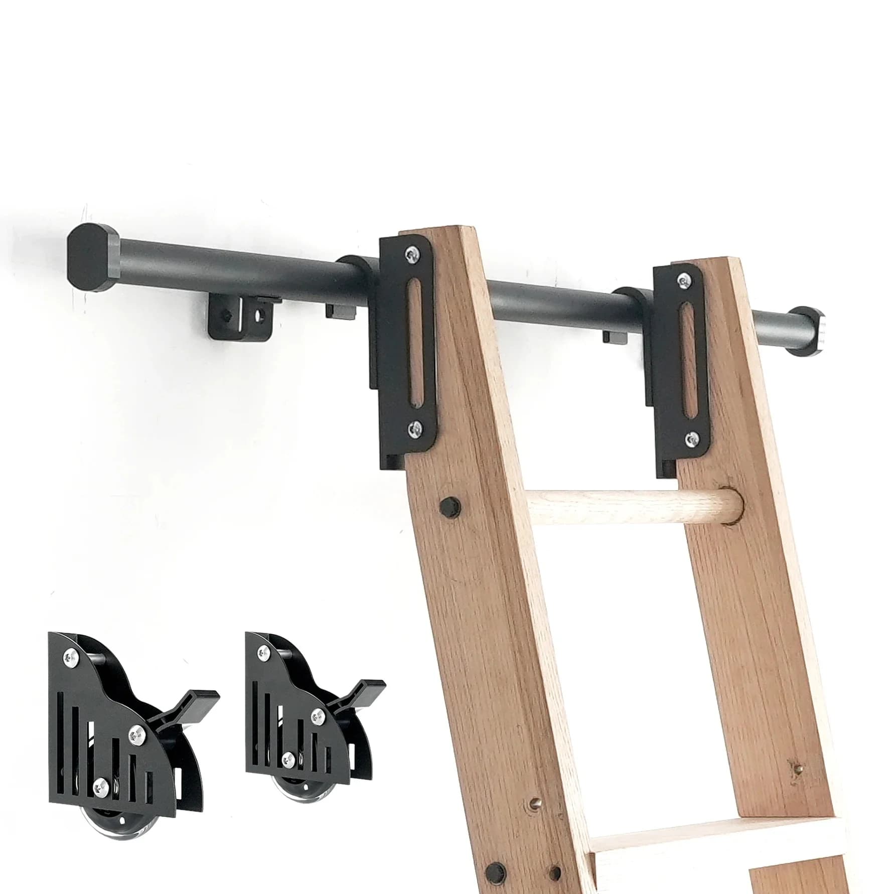 Diyhd 1M/1.22M Haak Op Glijdende Bibliotheekladder Hardware, Thuisaanbieding Telescopische Rolladderkit