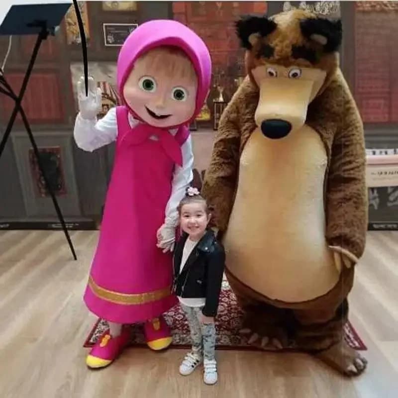 Pluche Martha en beer mascotte kostuum schattig Masha meisje pop kostuum stripfiguur cosplay kostuums feestprestaties outfits