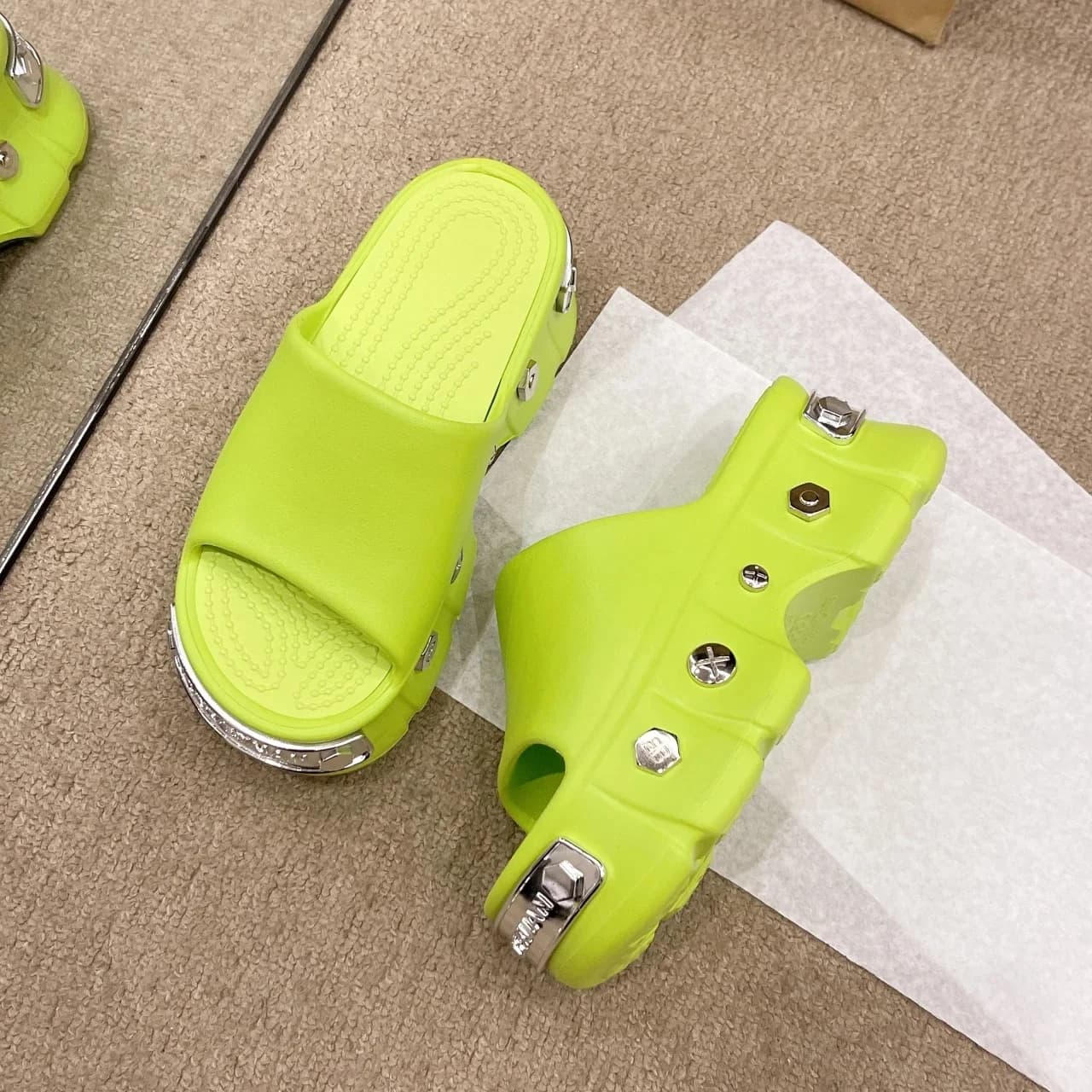 Platte damesschoenen zomer nieuwe ronde kop open teen vlinderknoop waterdicht platform zachte zool antislip slijtvaste pantoffels