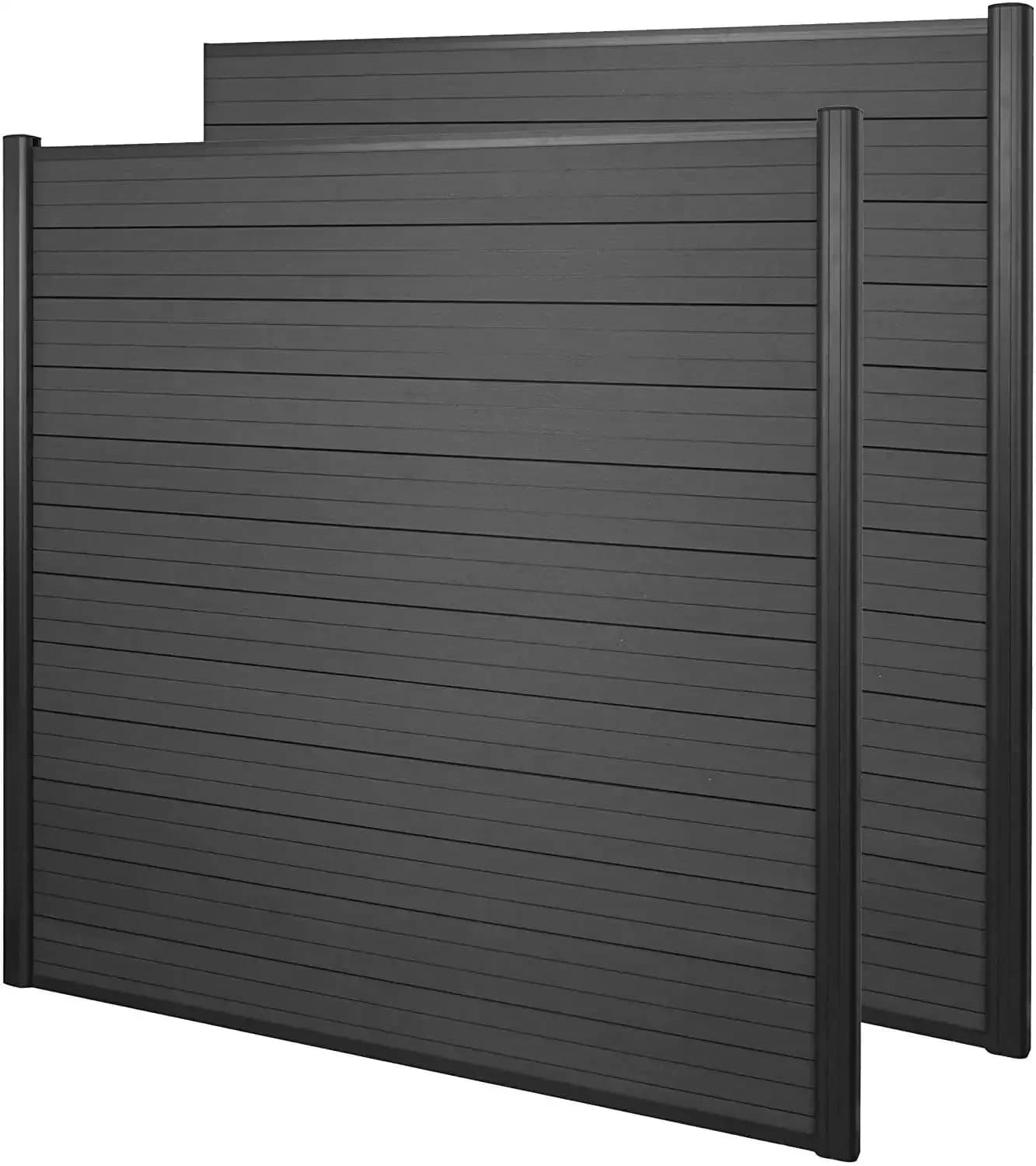Modern design modulaire hekken WPC of aluminium twee materialen metalen horizontale tuin privacy latten hekwerkpanelen buitentuinhek