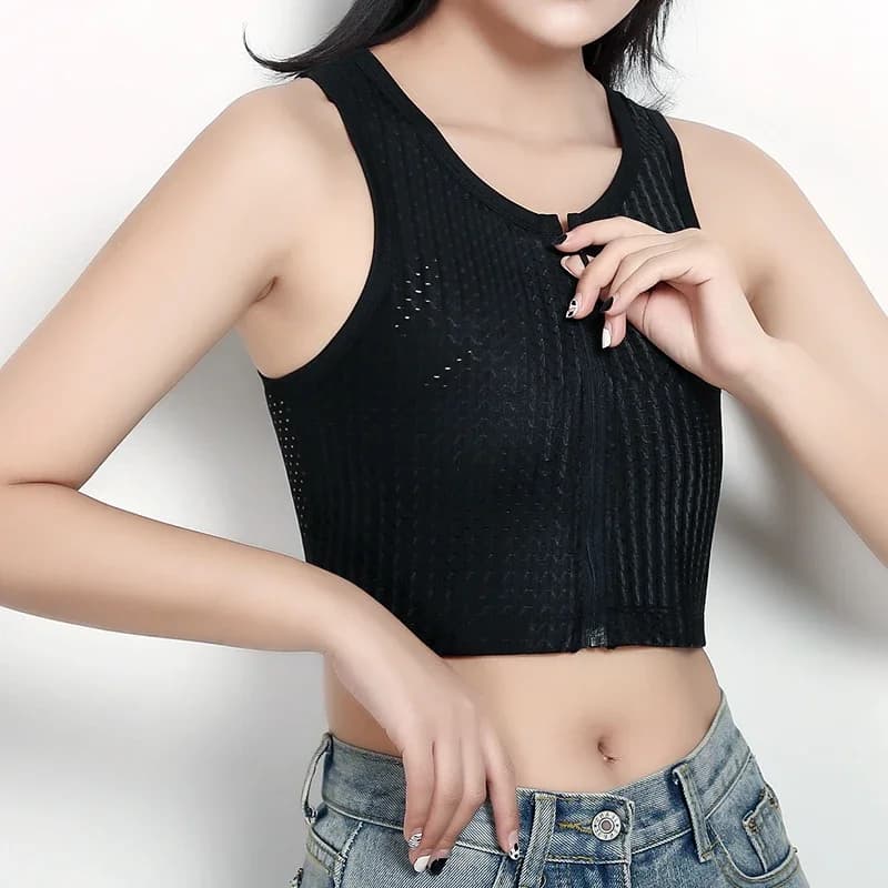 Rits aan de voorkant Korte borstband Bandage aan de voorkant Ademende borstband Cosplay Shapewear Borstband
