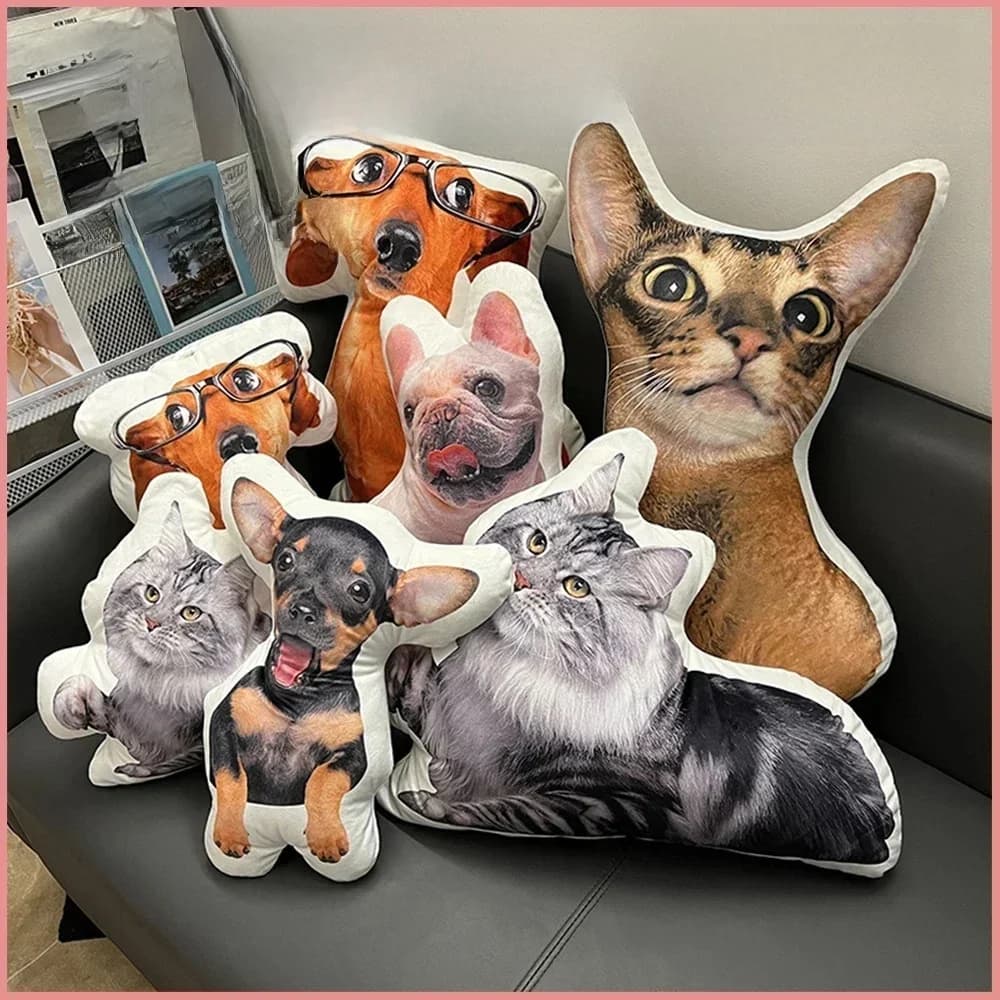 Foto aangepaste vorm kussensloop DIY huisdier kussen speelgoed poppen knuffeldier hond kat foto kussen maatwerk bank auto kussen