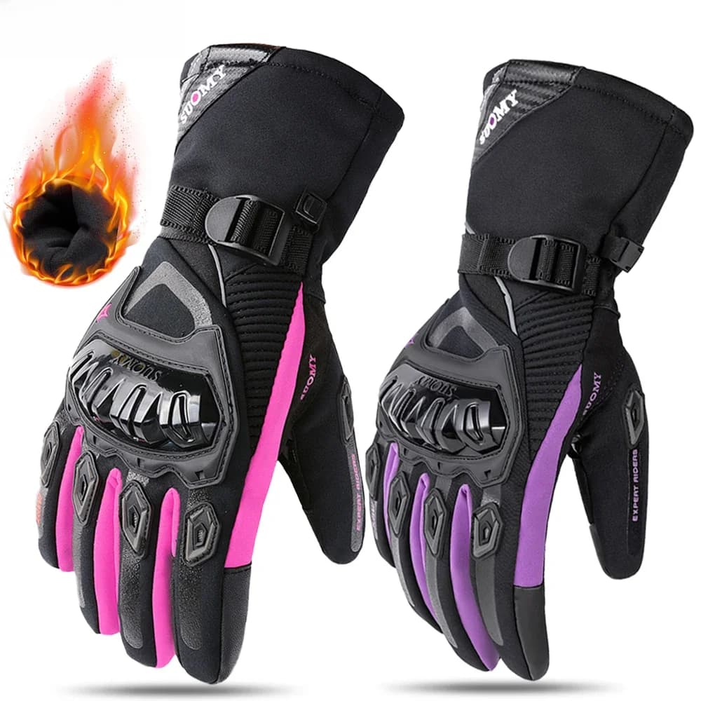 SUOMY Winter Warm Vrouwen Roze Motorhandschoenen 100% Waterdicht Dame Tieners Meisjes Paars Motocross Motor Racing Rijhandschoenen