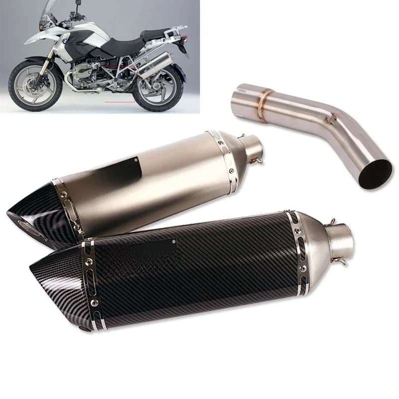 Voor Bmw R1200GS R1200GS Adv 2004-2009 Motorcycle Mid Link Pijp Slip Op 470Mm Uitlaat Schotten Uitlaat Tips verwijderbare Db Killer