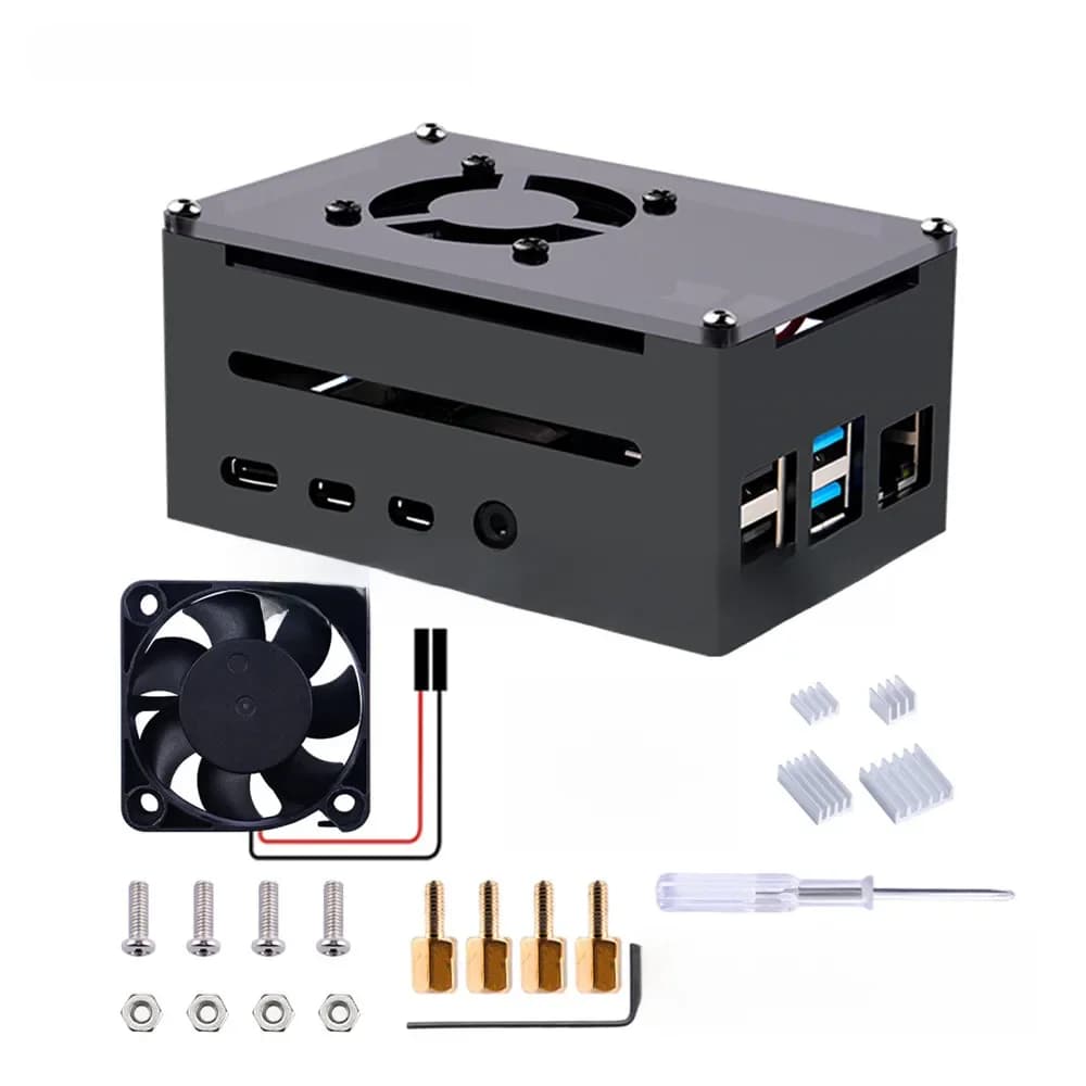 Geeekpi Raspberry Pi 4b Case Ondersteunt Poe Hat Met 5V Koelventilator