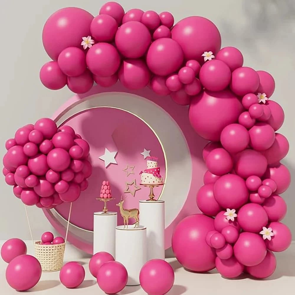 Hete Roze Ballonnen Slinger Roze Latex Ballon Boog Kit Meisje Verjaardagsfeest Trouwdag Babyshower Bruid Douche Decoratie