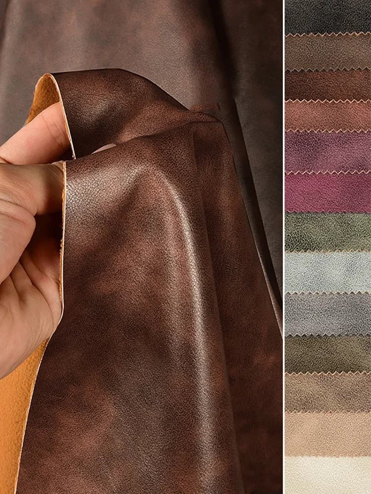 1 mm dik PU-leer stof retro zacht elastiek voor huisdecoratie achtergrondpakket auto-interieur per halve meter