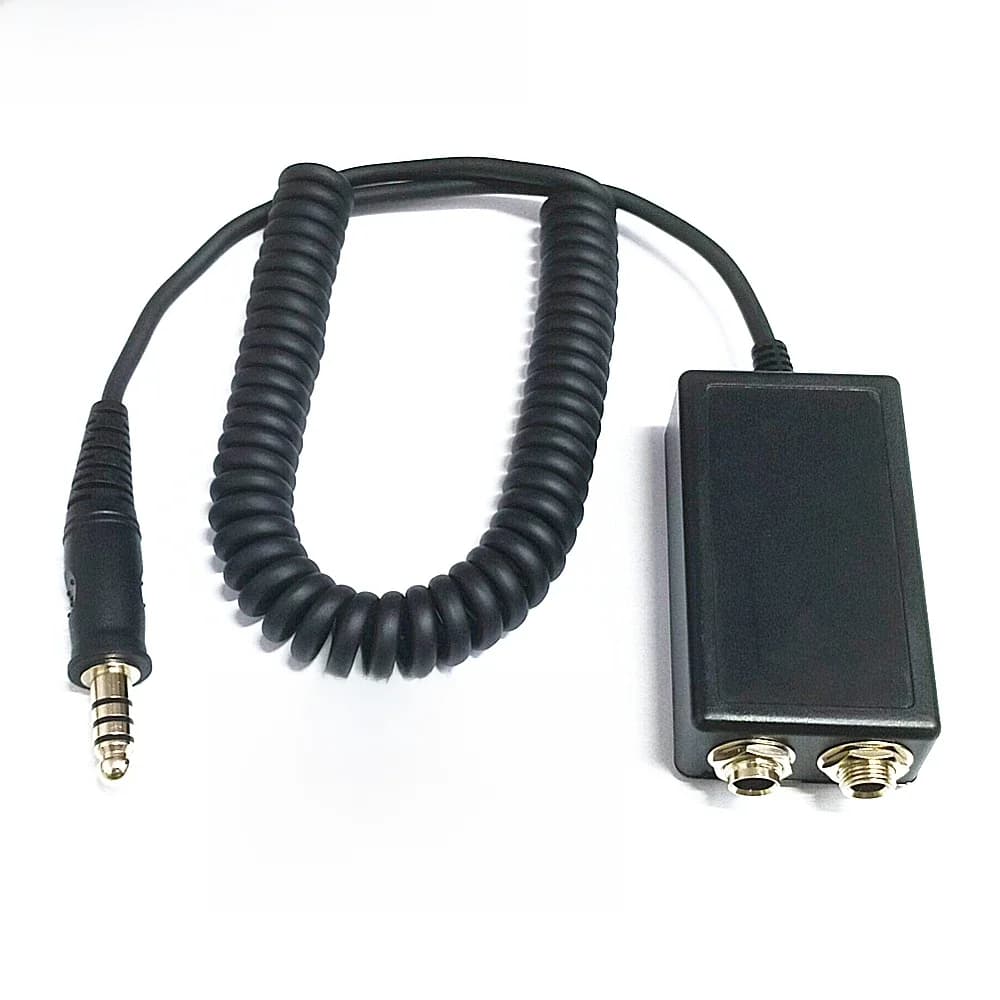 PA76 Luchtvaart Headset Adapter Ga Om Helikopter, U174 Te Ga Dual Vrouwelijke Socket Algemene Luchtvaart Headsets Adapter