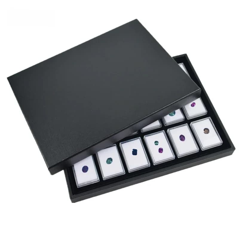 Transparante Losse Diamant Display Box Wit Schuim Roman Hanger Edelsteen Sieraden Opbergvak Gems Draagtas Reizen Organizer