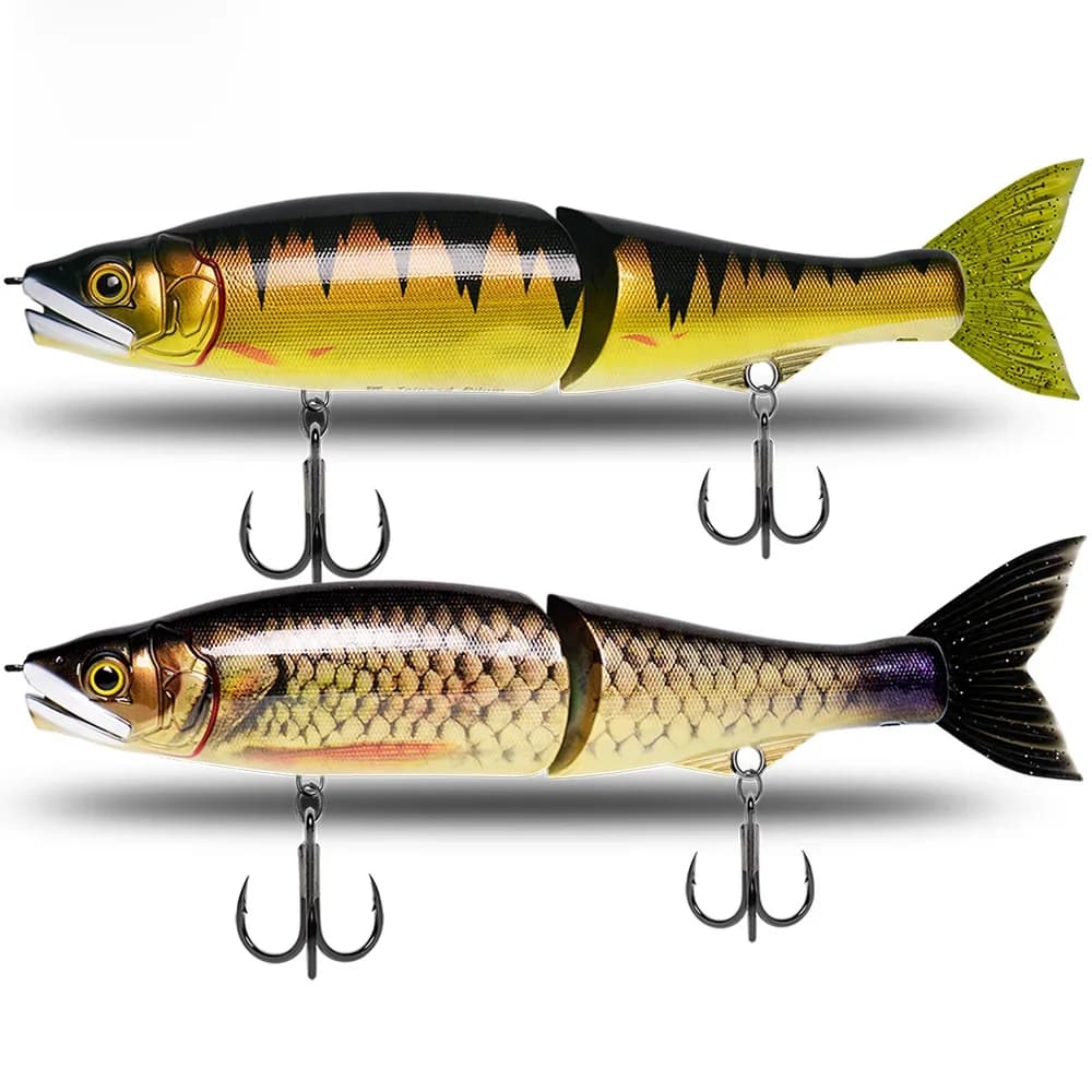 Cf Lokken 11.9/13.2Inchwobbler Jointed Vissen Lokt Harde Glide Aas Zachte Staart Float Slide Swimbait Bass Visgerei