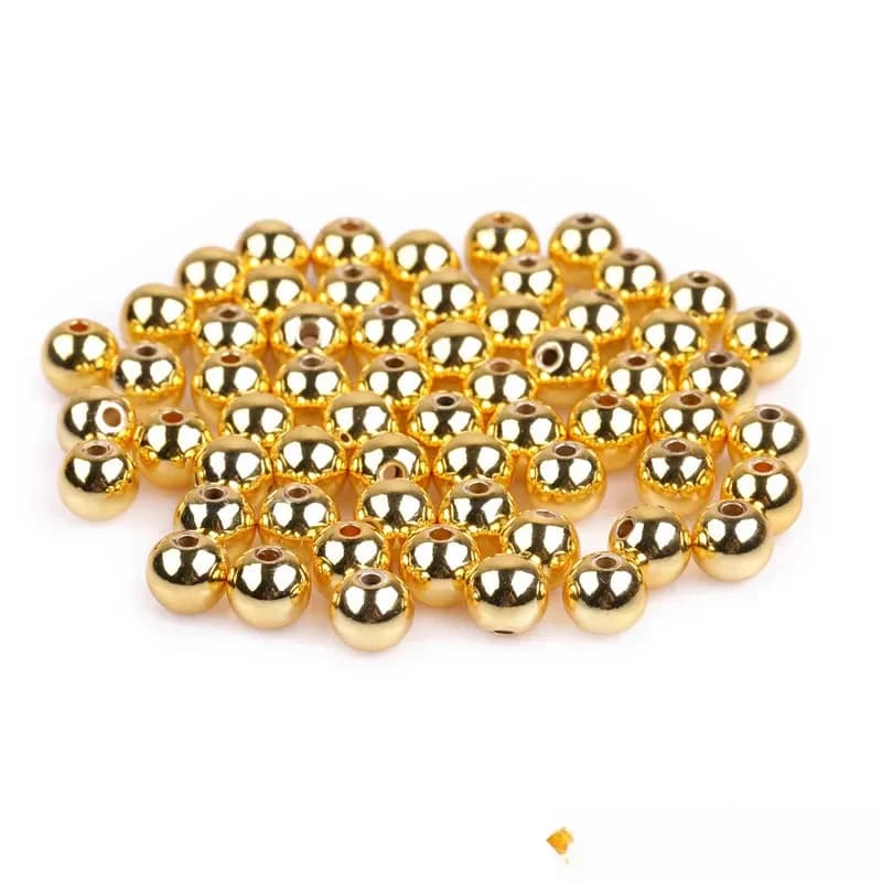 100Pcs 18 Geel Goud Gevuld Hypoallergeen Smooth Spacer Kralen Voor Sieraden Maken Armband Ketting 2.5Mm 3Mm 4mm 5Mm 6Mm 8Mm