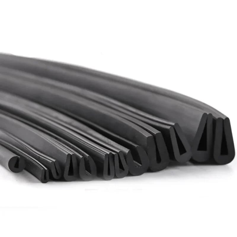 2/5/10/15/20 meter zwarte rubberen randstrip U-sectie Anti-oliekeerring Edge Shield Encloser Binnenbreedte 0,5-10 mm Hoog 5-15 mm