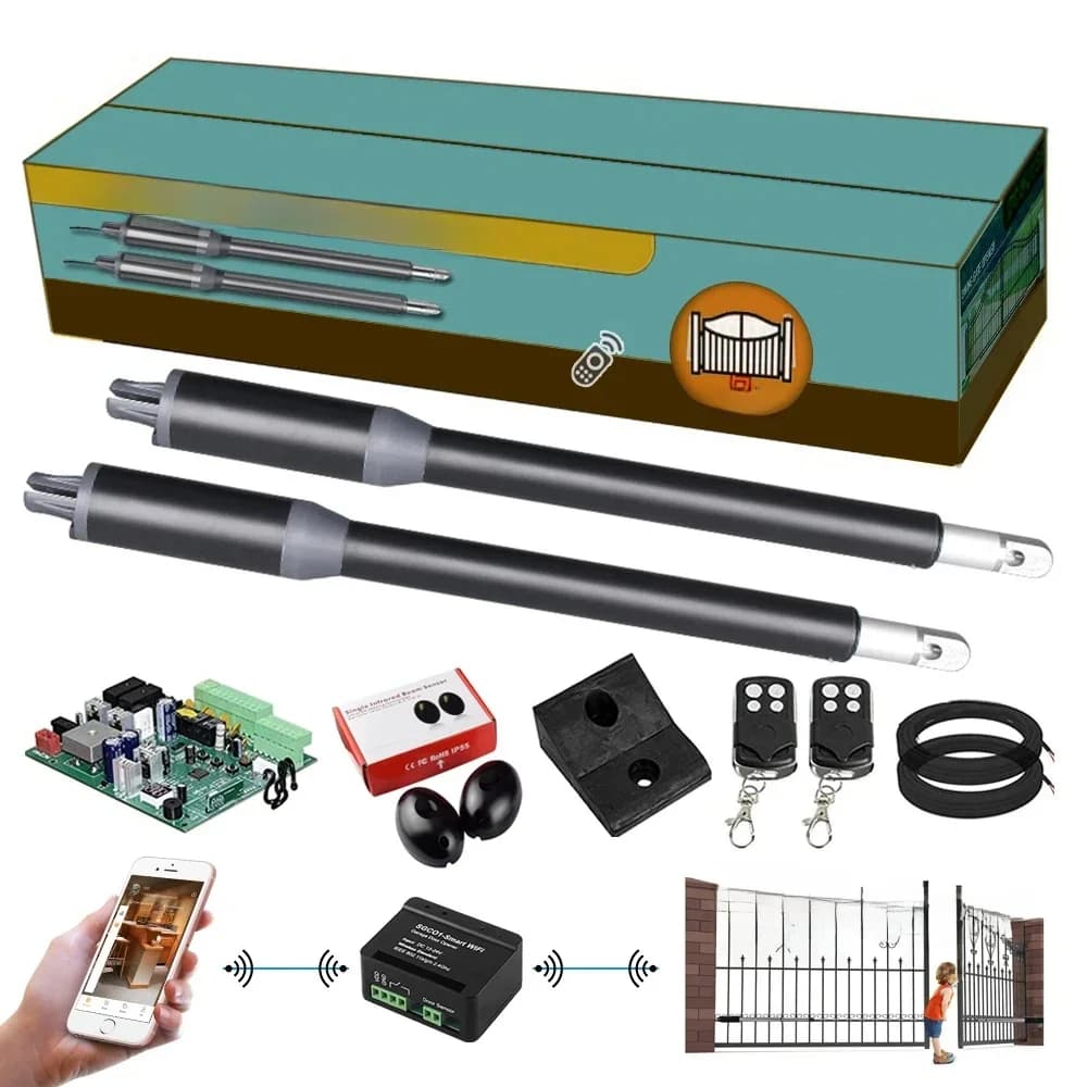 Automatische poortopener met aluminium behuizing voor poorten tot 12 voet lang en 550 LBS voor automatische poortopenerkit met dubbele draaipoort