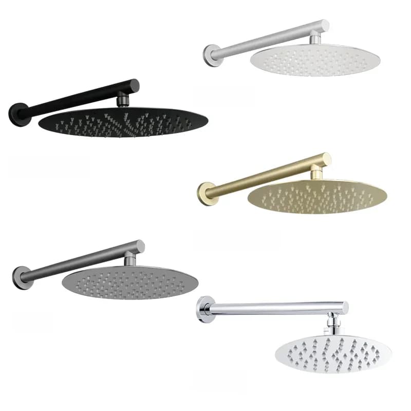 Geborsteld goud zwart chroom grijs hoofddouchekop douchearm groot rond roestvrij staal 8/10/12 inch regendouche binnen buiten